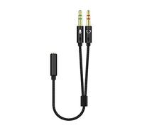 xbiez Headphone 3.5mm Splitter Mic Cable for Computer, Headset 3.5mm Female to 2 Dual Male Microphone Audio Stereo Jack