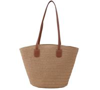 xbiez Lightweight Straw Beach Bag For Women Spacious Shoulder Bags Friendly Fashion Party Handbag For Outdoor Activities Women's Straw Shoulder Bag