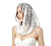 xbiez Mass Headscarf Veil for Women Catholic Mantilla Veil Head Covering Mass Veil Tulle Veil for Everyday Wear