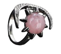 xbiez Natural Crystal Star Moon Rings With Adjustable Fit For Women Fashion Jewelry Gift Handmade Finger Accessories Comfort Fit Smooth Crystal