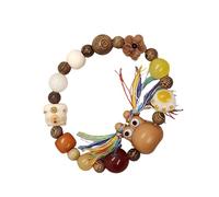 xbiez Natural Wood Beaded Bracelets Charm Jewelry Wood Texture For Adding Distinctive Charm To Fashion Outfits Dopamine Jewelry