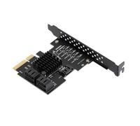 xbiez PCIE Expansion Card 5 Port PCIExpress SATA3 Adapter 6Gbps With Heatsink For Computer Enthusiasts