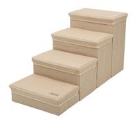 xbiez Pet Stairs 4 Tiers Steps Climbing Stairs with Storage Intelligence Training Large Capacity Storage Box