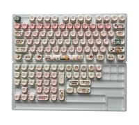 xbiez Pink Pig KeyCap Set PBT Cute Anime Keycaps 118Keys MOA Profile Key Caps for Rainy Mechanical Keyboards