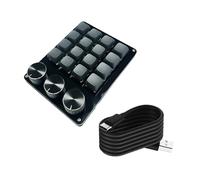 xbiez Portable 16Key Macro Keypad With Programmable Dials For Advanced Gaming Controls And Multimedia Management Keyboards