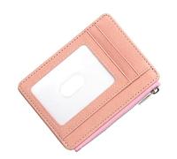 xbiez PU Leather Blocking Coin Purse Zippered Card Holder with Clear Window for Secure Information Protecting and Easy Access Secure Card Sleeve