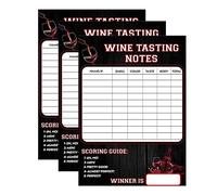 xbiez Set of 3 Wine Party Scoring Cards Compact and for Wine Enthusiasts