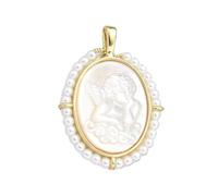 xbiez Unique Virgin Marys Pendant Necklace With Mother Of Pearls Shells And Micros Inlay Designs Daily Use Stylish Outfits Inlay Designs