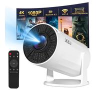 XBJ Portable Projector with Wifi and Bluetooth, Support 1080P Mini Projector, Diamond Movie Projector Built-in Apps, Auto Keystone, Smart Proyector Portátil for Bedroom, Indoor, Outdoor Use, White