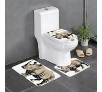 XBKGOHA 3-Piece Anti Slip Floor Mat Set animal rhino Picture Bathroom Rugs for Ultimate Comfort, Master Bathrooms