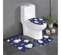 XBKGOHA 3-Piece Anti Slip Floor Mat Set cute ghost halloween Picture Bathroom Rugs for Ultimate Comfort, Master Bathrooms