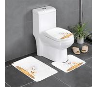 XBKGOHA 3-Piece Anti Slip Floor Mat Set Small animals frightened by lightning Picture Bathroom Rugs for Ultimate Comfort, Master Bathrooms