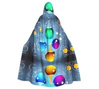 XBKGOHA Abstract Science Chemistry Printed Halloween Adult Hooded Cape Cloak No Zipper, Comfortable For Costume Parties