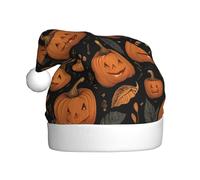 XBKGOHA Artistic Jack-O'-Lantern Printing Christmas Hat for Adult quality accessory soft, lightweight, and fluffy