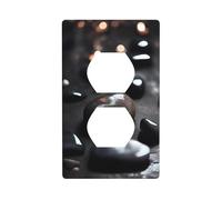 XBKGOHA Black Mystery Heart Stone Picture Double Socket Wall Panel Decorative for Residential and Commercial Areas 4.5x2.76in