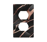 XBKGOHA Black Rose Gold Marble Picture Double Socket Wall Panel Decorative for Residential and Commercial Areas 4.5x2.76in