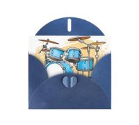 XBKGOHA Blue Greeting Card Cartoon Drummer Knock Printed for Festive Birthday Party Invitation
