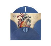XBKGOHA Blue Greeting Card human anatomy heart chart Printed for Festive Birthday Party Invitation