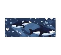 XBKGOHA Blue Killer Whale Picture Extra Large Mouse Pad Strong Adhesion, Durable, Precise Locking Edge 12x31.5in