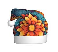 XBKGOHA boho mandala colorful flowers Printing Christmas Hat for Adult quality accessory soft, lightweight, and fluffy