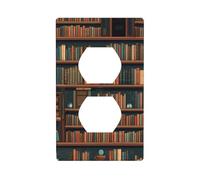 XBKGOHA Book Room Library Picture Double Socket Wall Panel Decorative for Residential and Commercial Areas 4.5x2.76in