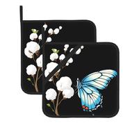 XBKGOHA Butterfly Under Cotton Picture Square pot mat two-piece set, insulated, thickened, waterproof, easy to clean