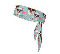 XBKGOHA chihuahua dog glasses Pattern Sports headscarf, sweat absorbing and breathable, motion headband, double-sided kerchief