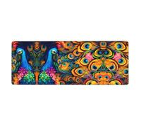 XBKGOHA Colorful Peacock Picture Extra Large Mouse Pad Strong Adhesion, Durable, Precise Locking Edge 12x31.5in