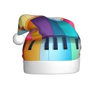 XBKGOHA colorful piano keyboard music Printing Christmas Hat for Adult quality accessory soft, lightweight, and fluffy