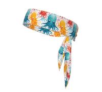 XBKGOHA colorful squid octopus Pattern Sports headscarf, sweat absorbing and breathable, motion headband, double-sided kerchief