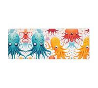 XBKGOHA Colorful Squid Octopus Picture Extra Large Mouse Pad Strong Adhesion, Durable, Precise Locking Edge 12x31.5in