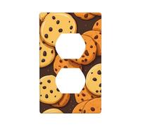 XBKGOHA Cookies Food Chocolate chip Biscuits Picture Double Socket Wall Panel Decorative for Residential and Commercial Areas 4.5x2.76in