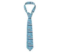XBKGOHA cool cruise ship Printed Men's tie classic style suit cravat suitable for holidays and work