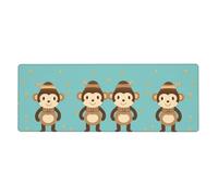 XBKGOHA Cute Couple Monkey Picture Extra Large Mouse Pad Strong Adhesion, Durable, Precise Locking Edge 12x31.5in