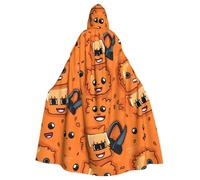 XBKGOHA Cute Crying Chainsaw Printed Halloween Adult Hooded Cape Cloak No Zipper, Comfortable For Costume Parties