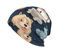 XBKGOHA cute pet dogs Printing Adult Fashion Knitted Knit Hat - Soft, Comfortable, and Breathable