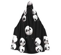 XBKGOHA Cute Red Panda Outside Printed Halloween Adult Hooded Cape Cloak No Zipper, Comfortable For Costume Parties