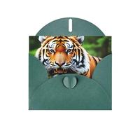 XBKGOHA Dark Green Greeting Card Fierce tiger Printed for Festive Birthday Party Invitation