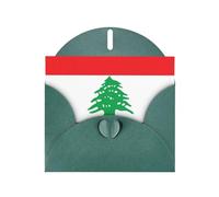 XBKGOHA Dark Green Greeting Card Flag of Lebanon Printed for Festive Birthday Party Invitation