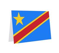 XBKGOHA Dark Green Greeting Card Flag of the Congo Printed for Festive Birthday Party Invitation