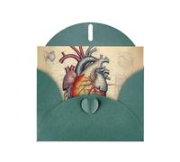 XBKGOHA Dark Green Greeting Card human anatomy heart chart Printed for Festive Birthday Party Invitation
