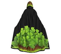 XBKGOHA Dense Clover Bush Printed Halloween Adult Hooded Cape Cloak No Zipper, Comfortable For Costume Parties