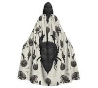 XBKGOHA Devil'S Flower Printed Halloween Adult Hooded Cape Cloak No Zipper, Comfortable For Costume Parties