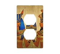 XBKGOHA Egyptian Pharaonic Frescoes Picture Double Socket Wall Panel Decorative for Residential and Commercial Areas 4.5x2.76in
