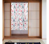 XBKGOHA eiffel tower love paris Printing Curtain 2 Pcs Spliced 34x56in Good Drape, Smooth and Not Easily Wrinkled, Fabric curtains, room dividers