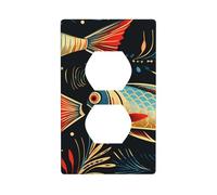XBKGOHA Fish Art Picture Double Socket Wall Panel Decorative for Residential and Commercial Areas 4.5x2.76in
