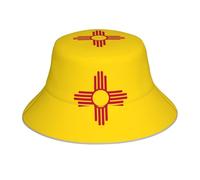 XBKGOHA Flag of New Mexico Printing Reflective Bucket Hat Men's and Women's Casual Outdoor Black