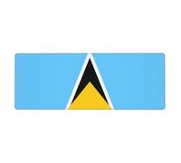 XBKGOHA Flag Of Saint Lucia Picture Extra Large Mouse Pad Strong Adhesion, Durable, Precise Locking Edge 12x31.5in