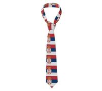 XBKGOHA Flag of Serbia Printed Men's tie classic style suit cravat suitable for holidays and work