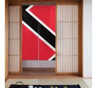 XBKGOHA Flag of Trinidad and Tobago Printing Curtain 2 Pcs Spliced 34x56in Good Drape, Smooth and Not Easily Wrinkled, Fabric curtains, room dividers